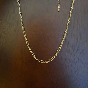 Gold plated paper clip inspired necklace